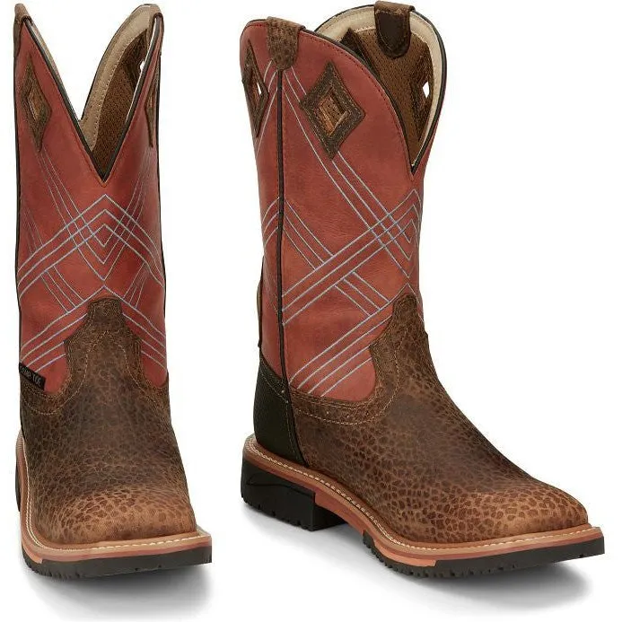 Justin Men's Dalhart 12" Nano Composite Toe Western Work Boot -Brown- SE4218
