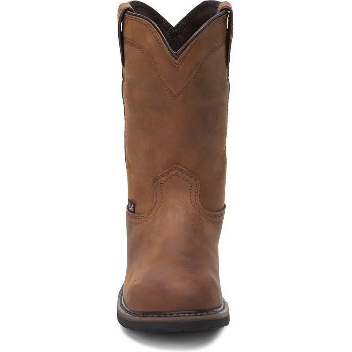 Justin Men's Drywall 10" Steel Toe Waterproof Western Work Boot -Brown- SE4961