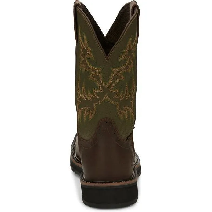 Justin Men's Keavan 11" Steel Toe Met Guard Western Work Boot -Brown- SE4570