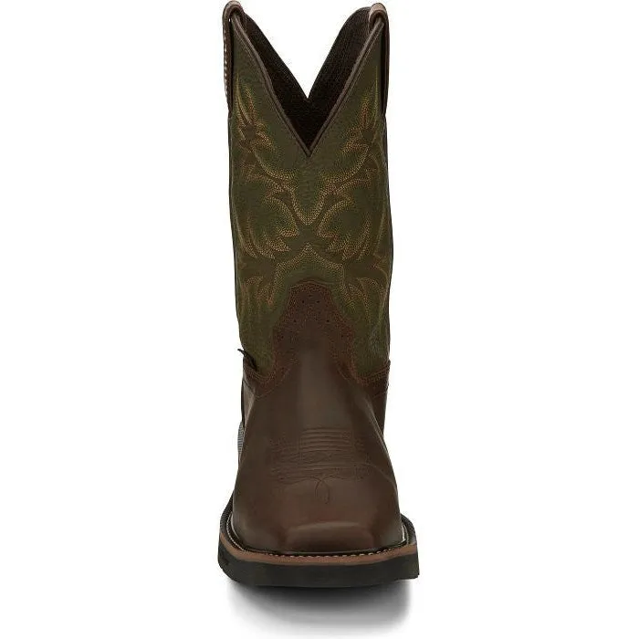 Justin Men's Keavan 11" Steel Toe Met Guard Western Work Boot -Brown- SE4570