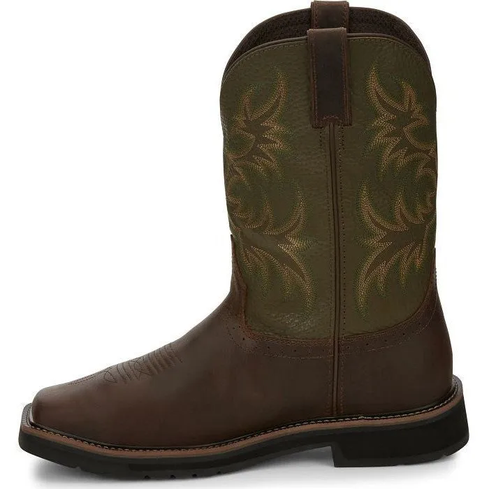 Justin Men's Keavan 11" Steel Toe Met Guard Western Work Boot -Brown- SE4570
