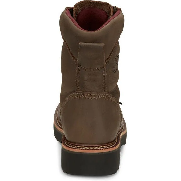 Justin Men's Rivot 8" Waterproof Lace Up Western Work Boot -Brown- OW440