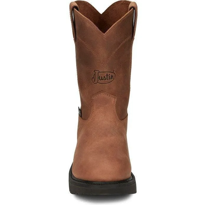 Justin Men's Round Up 10" Round Toe Western Work Boot -Brown- OW4760