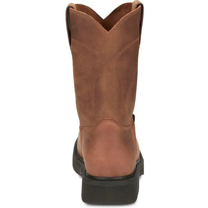 Justin Men's Round Up 10" Round Toe Western Work Boot -Brown- OW4760