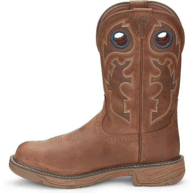 Justin Men's Rush 11" Nano Composite Toe Western Work Boot -Brown- SE4334