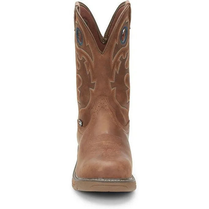 Justin Men's Rush 11" Nano Composite Toe Western Work Boot -Brown- SE4334