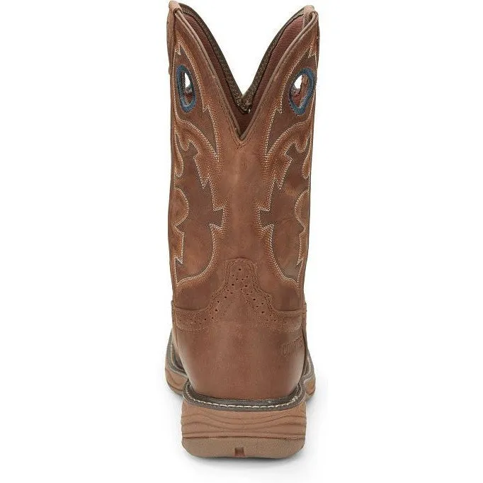 Justin Men's Rush 11" Nano Composite Toe Western Work Boot -Brown- SE4334