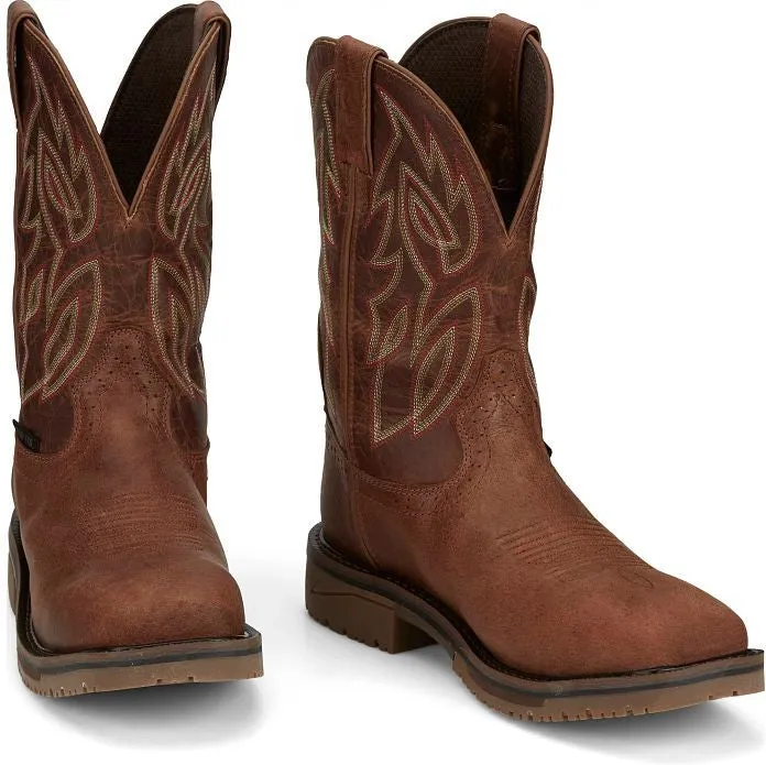 Justin Men's Wolfe 11" Nano Composite Toe Western Work Boot Brown - SE4752