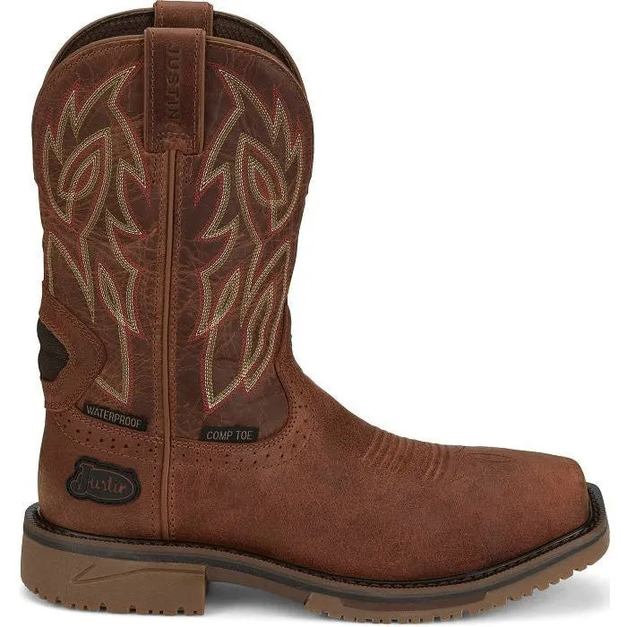 Justin Men's Wolfe 11" Nano Composite Toe Western Work Boot Brown - SE4752