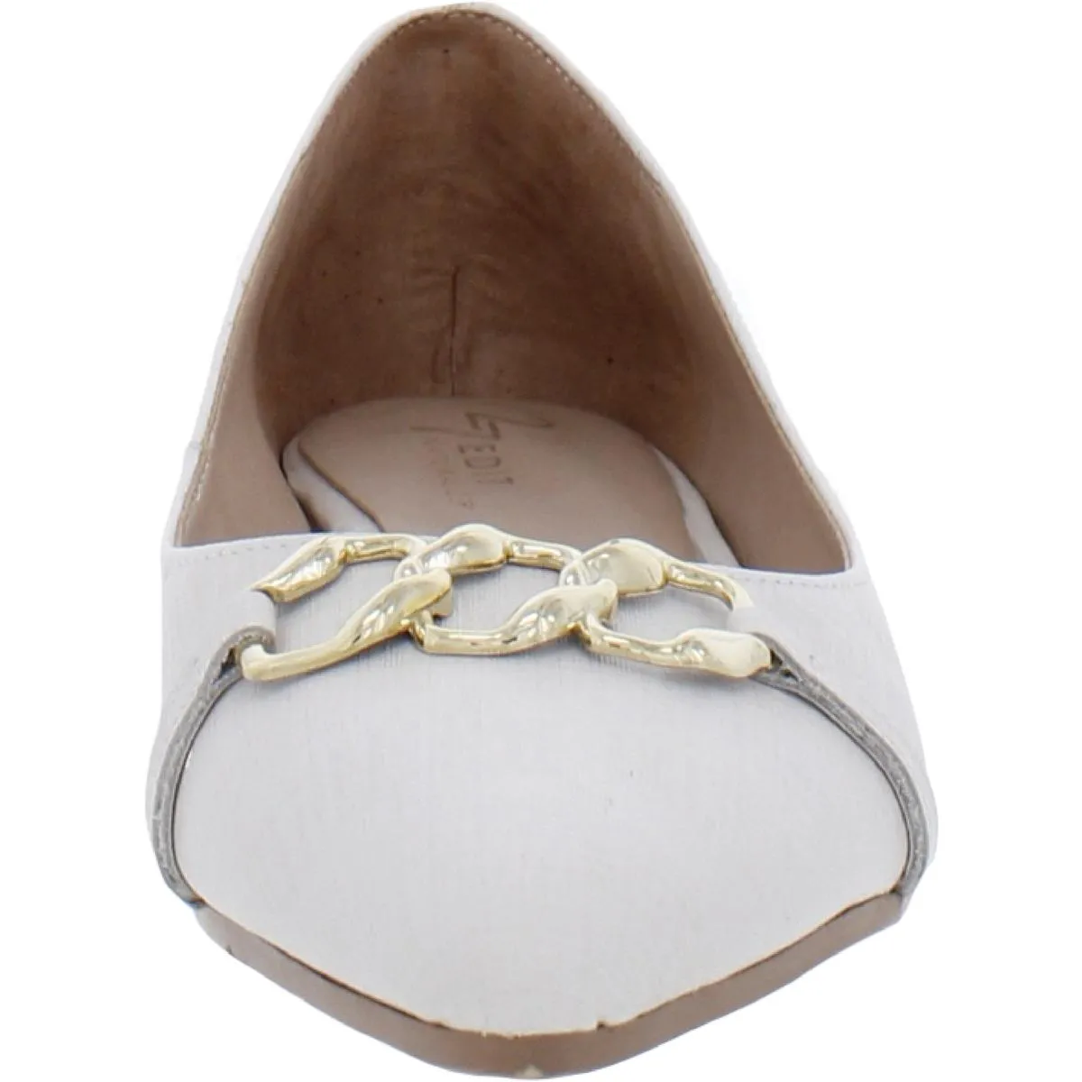 Katalie Womens Leather Almond Toe Ballet Flats