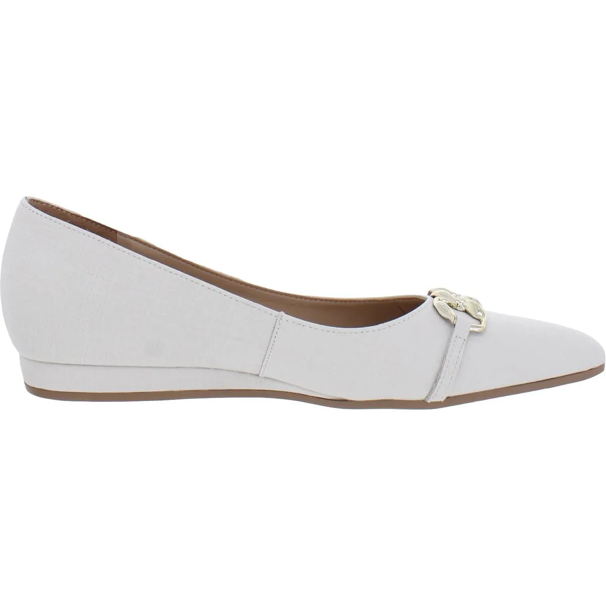 Katalie Womens Leather Almond Toe Ballet Flats