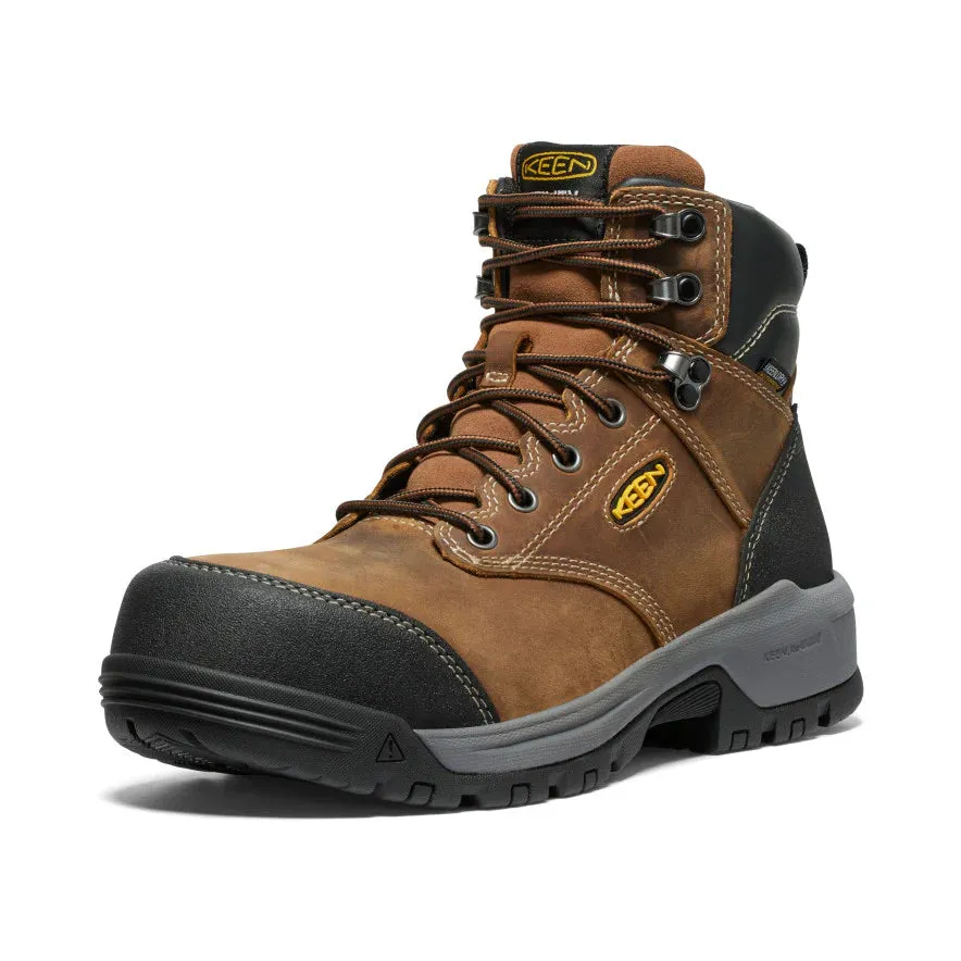 Keen Men's Evanston 6" Carbon Toe Waterproof Sneaker Work Boot- Brown- 1029149