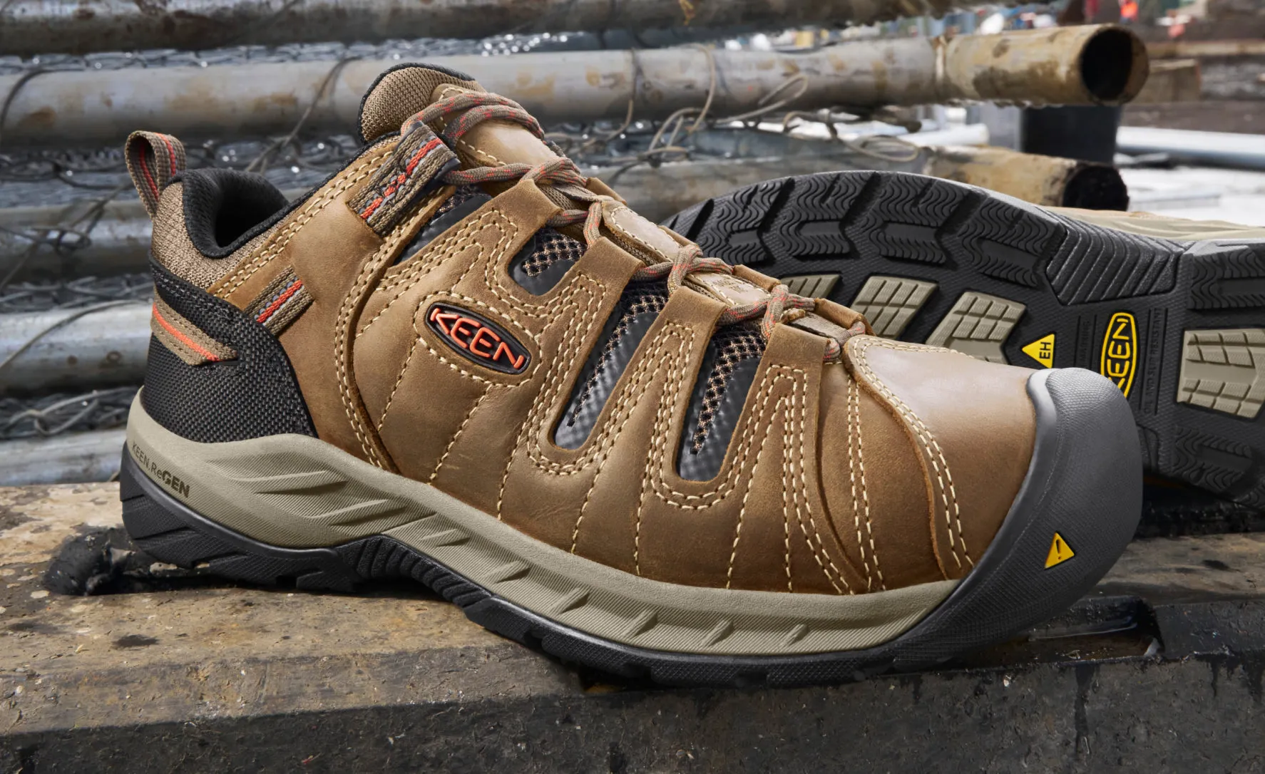 Keen Men's Flint II (Steel Toe)  |  Gargoyle/Paloma