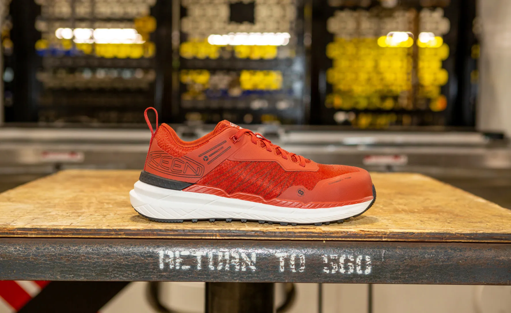 Keen Men's Speedworks Work Sneaker (Carbon Toe)  |  Red Ochre/Black