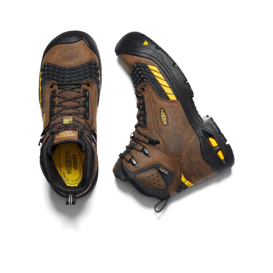 Keen Men's Troy 6" Waterproof Boot (Carbon Toe)  |  Dark Earth/Black