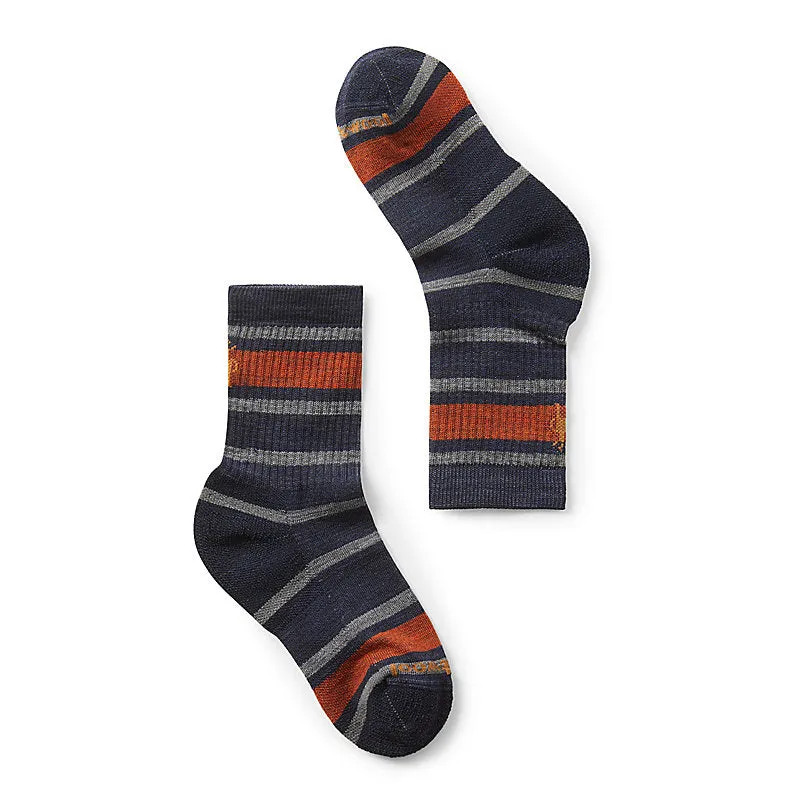 KIDS HIKE LIGHT CUSHION STRIPED CREW SOCKS