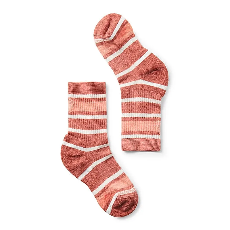 KIDS HIKE LIGHT CUSHION STRIPED CREW SOCKS