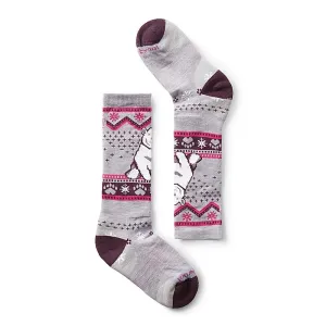 KIDS' WINTERSPORT FULL CUSHION POLAR BEAR PATTERN OVER THE CALF SOCKS