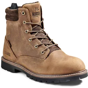 Kodiak Men's Mckinney 6" Waterproof Slip Resistant Safety Work Boot -Brown- 4TDQBN