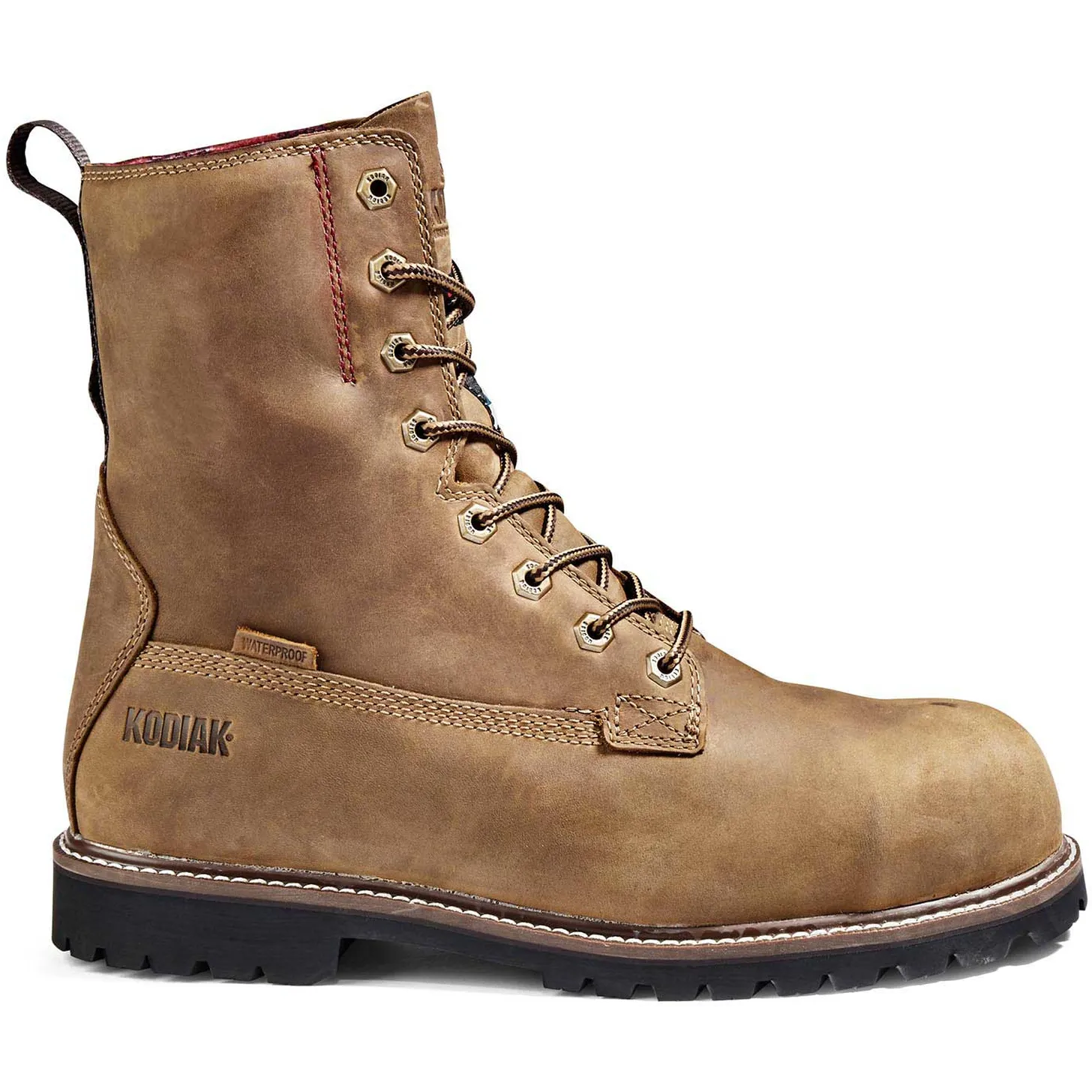 Kodiak Men's Mckinney 8" Composite Toe Waterproof Safety Work Boot -Brown- 4NLSBN