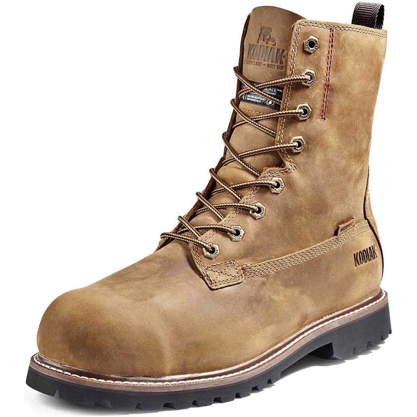 Kodiak Men's Mckinney 8" Composite Toe Waterproof Safety Work Boot -Brown- 4NLSBN