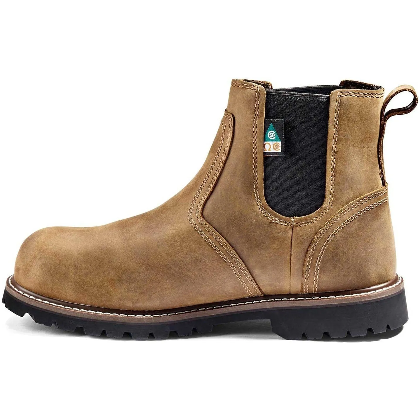 Kodiak Men's Mckinney Composite Toe Waterproof Chelsea Safety Work Boot -Brown- K4TCBN