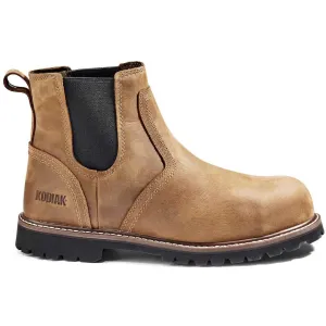 Kodiak Men's Mckinney Composite Toe Waterproof Chelsea Safety Work Boot -Brown- K4TCBN