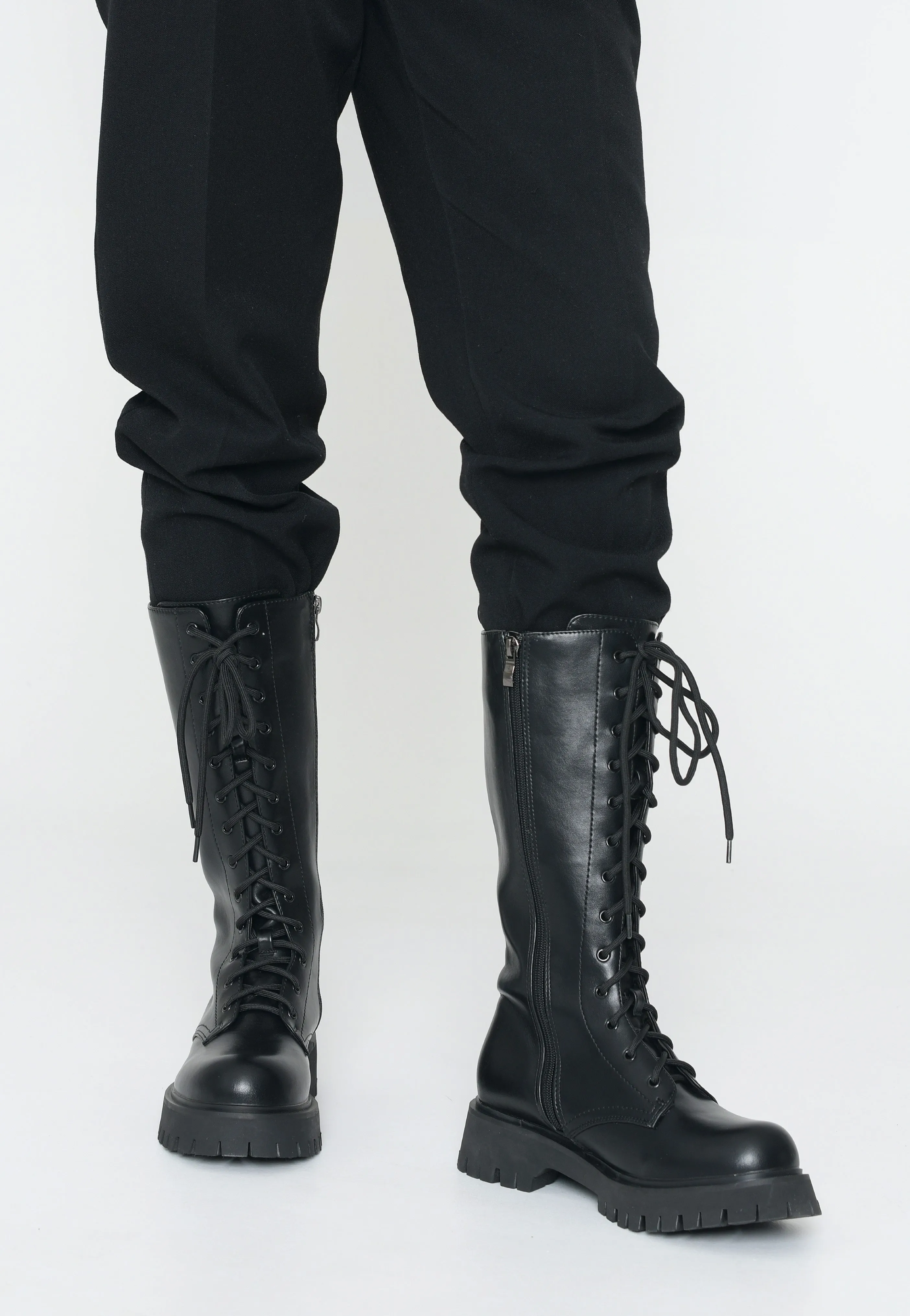 Koi Footwear - Deltora Lace Up Long Black  - Girl Shoes