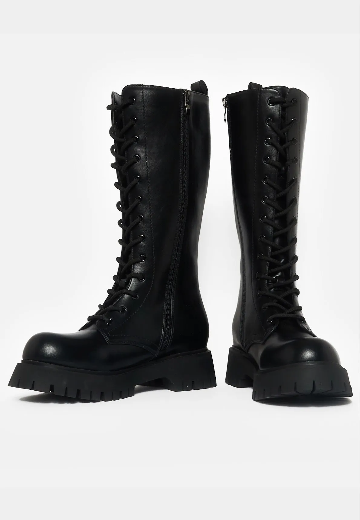 Koi Footwear - Deltora Lace Up Long Black  - Girl Shoes