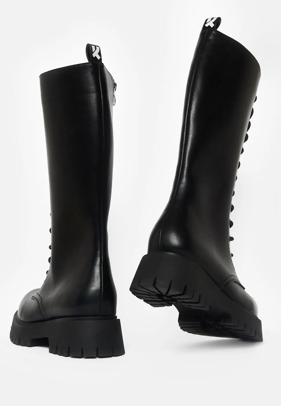 Koi Footwear - Deltora Lace Up Long Black  - Girl Shoes