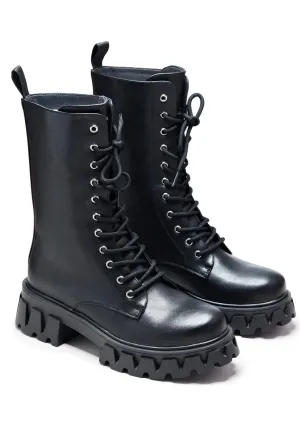 Koi Footwear - Siren Tall Lace Up Black - Girl Shoes
