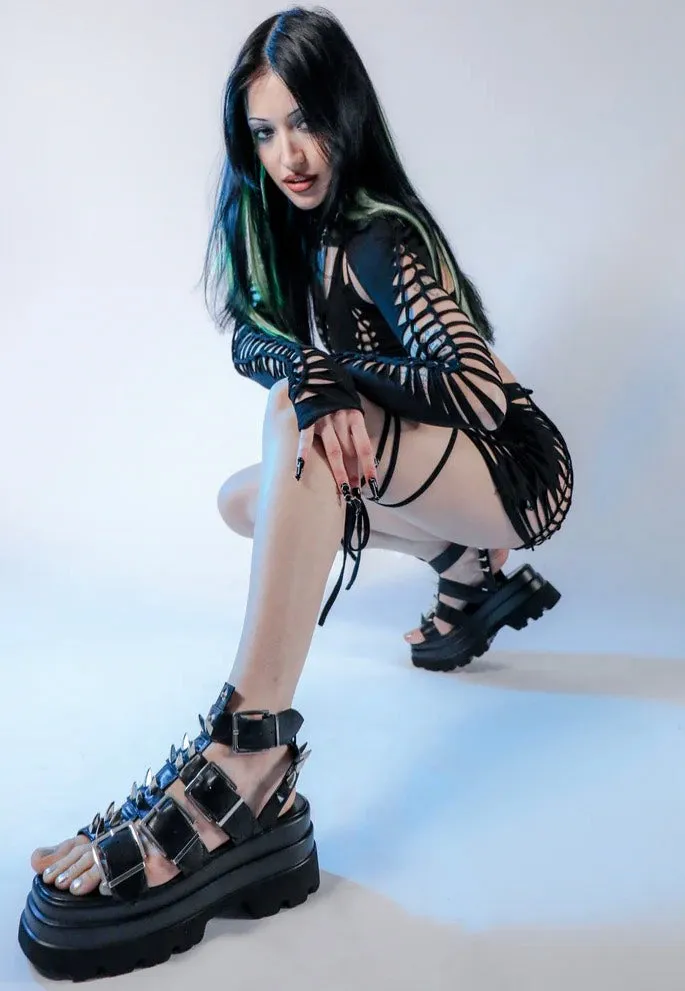 Koi Footwear - The Mage Resistor Spiked Black - Girl Sandals