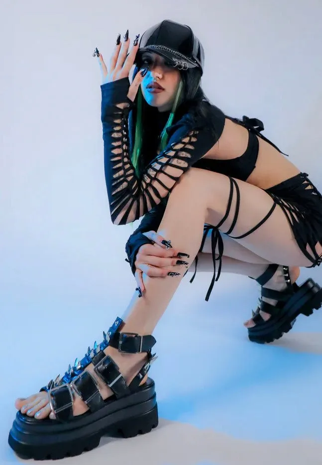 Koi Footwear - The Mage Resistor Spiked Black - Girl Sandals