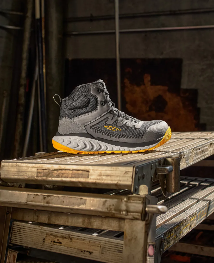 Men's Arvada Mid Work Sneaker (Carbon Toe)  |  Black/Keen Yellow KEEN