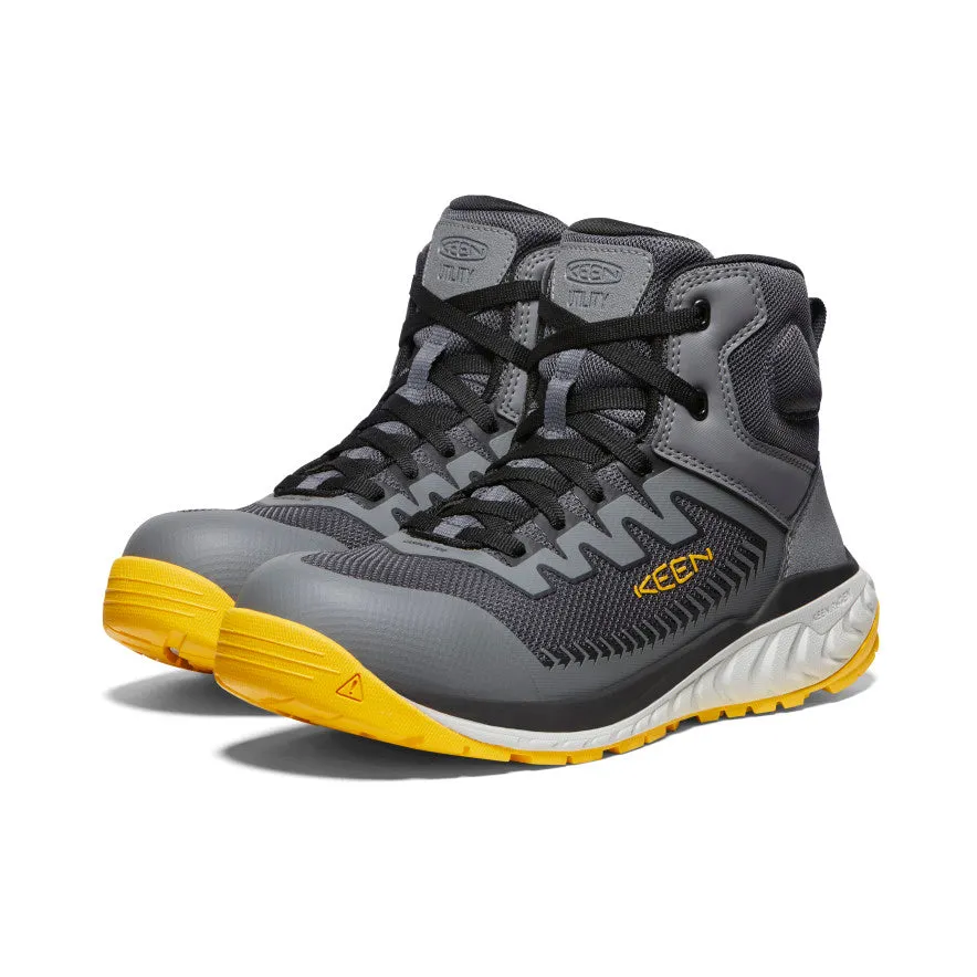 Men's Arvada Mid Work Sneaker (Carbon Toe)  |  Black/Keen Yellow KEEN