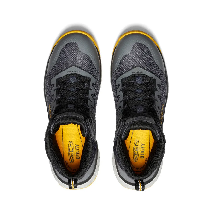 Men's Arvada Mid Work Sneaker (Carbon Toe)  |  Black/Keen Yellow KEEN