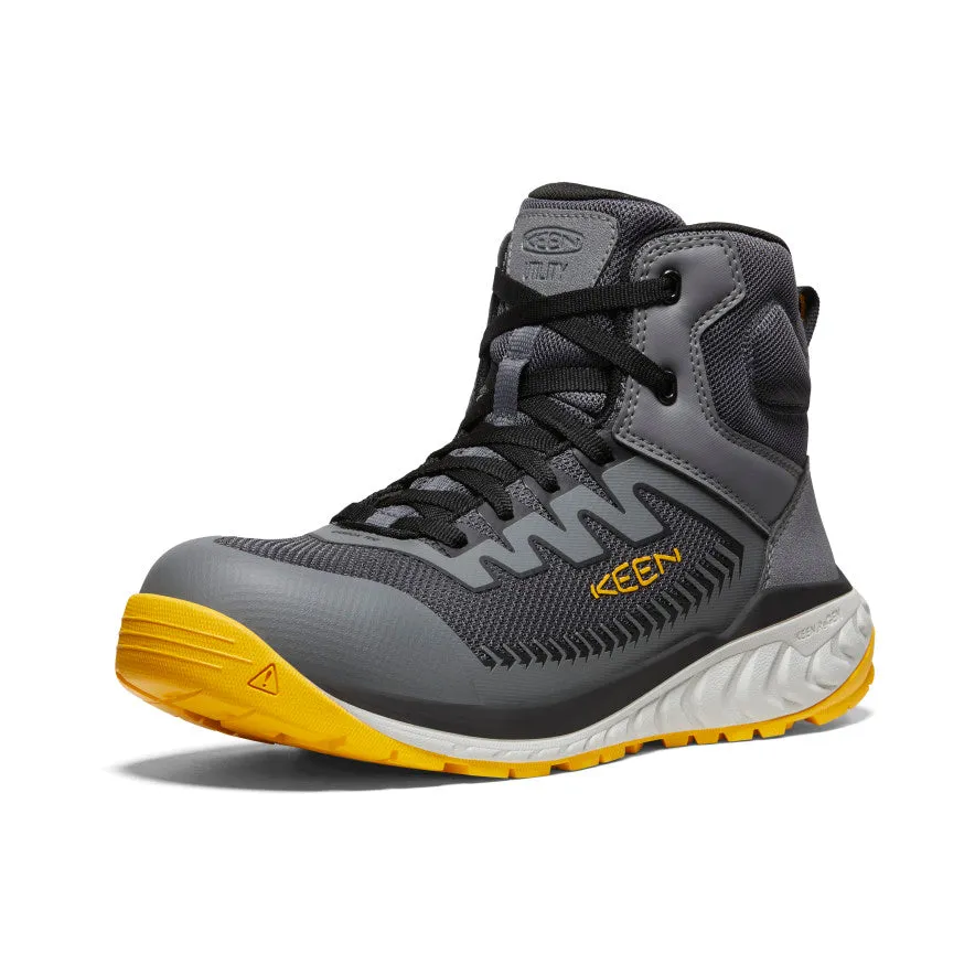 Men's Arvada Mid Work Sneaker (Carbon Toe)  |  Black/Keen Yellow KEEN