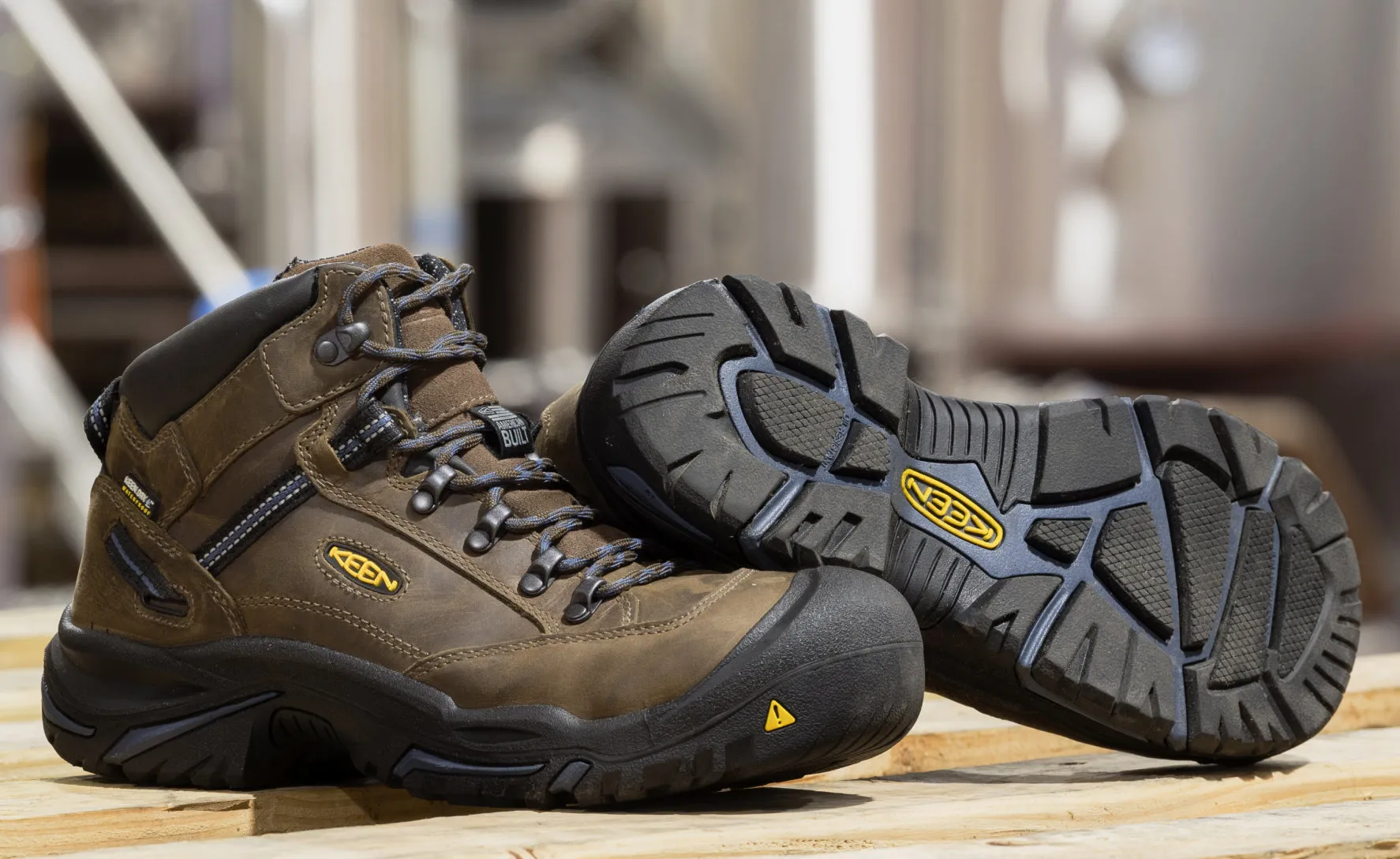 Men's Braddock AL Waterproof Mid (Steel Toe)  |  Bison/Ensign Blue KEEN