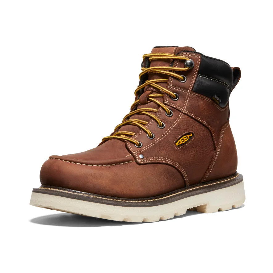 Men's Cincinnati 6" Waterproof 90 Heel Boot (Soft Toe)  |  Tuscan Red/Sandshell KEEN