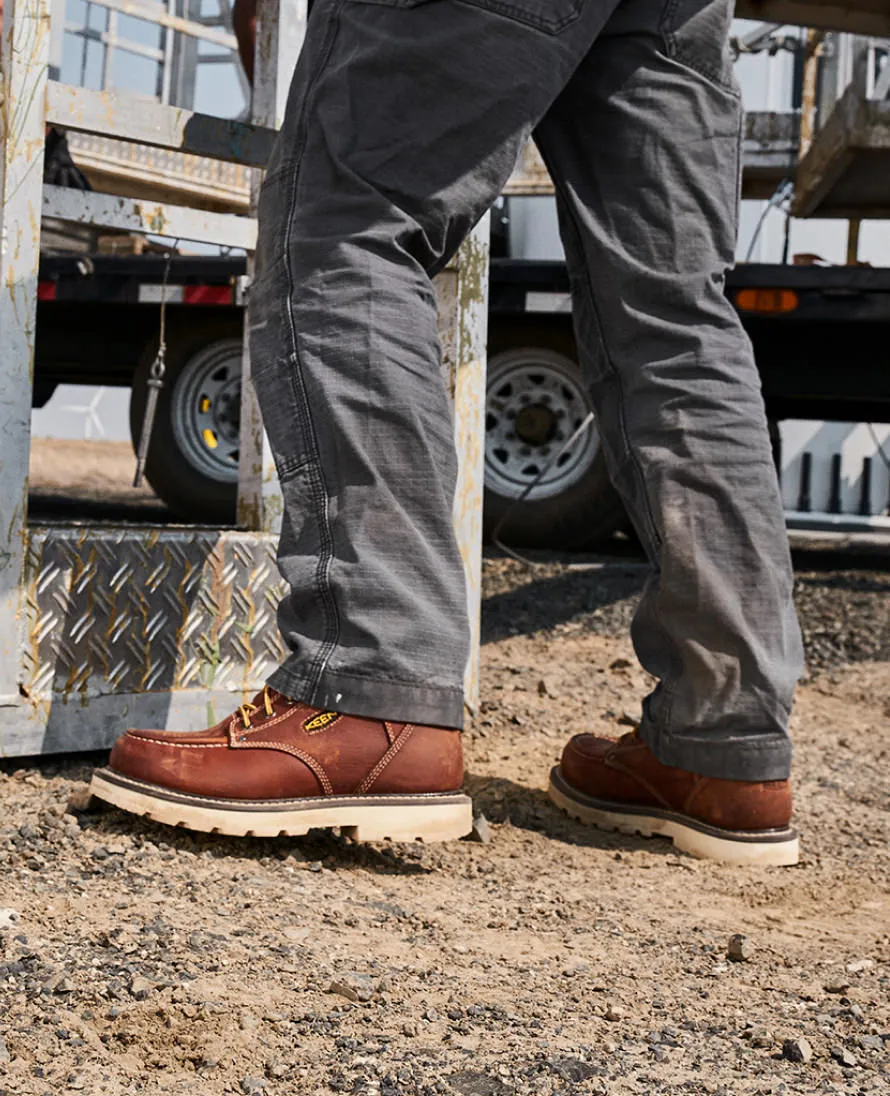 Men's Cincinnati 6" Waterproof 90 Heel Boot (Soft Toe)  |  Tuscan Red/Sandshell KEEN