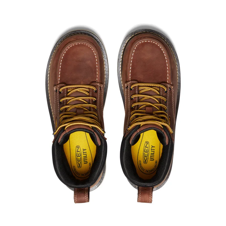 Men's Cincinnati 6" Waterproof 90 Heel Boot (Soft Toe)  |  Tuscan Red/Sandshell KEEN