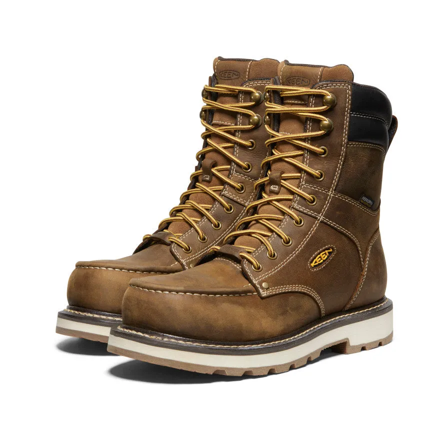 Men's Cincinnati 8" Waterproof 90 Heel Boot (Carbon Toe)  |  Belgian/Sandshell KEEN