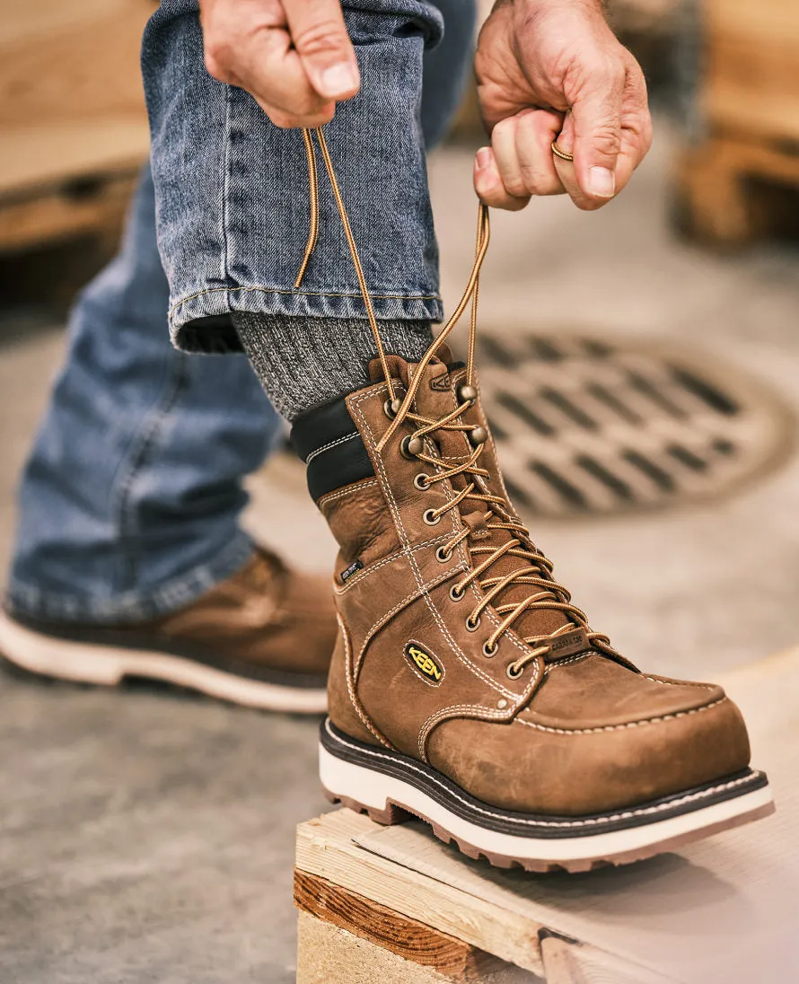 Men's Cincinnati 8" Waterproof 90 Heel Boot (Carbon Toe)  |  Belgian/Sandshell KEEN