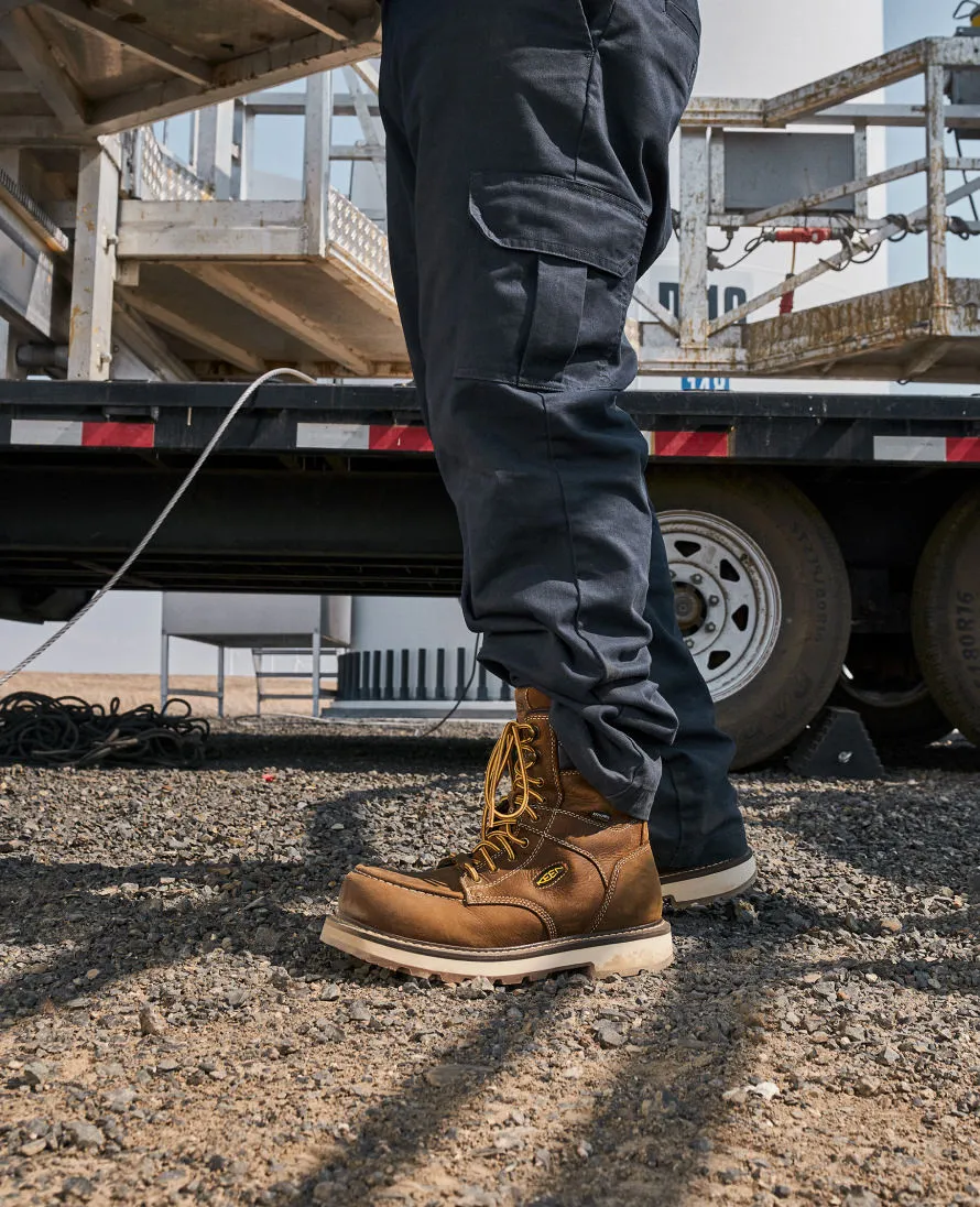 Men's Cincinnati 8" Waterproof 90 Heel Boot (Carbon Toe)  |  Belgian/Sandshell KEEN