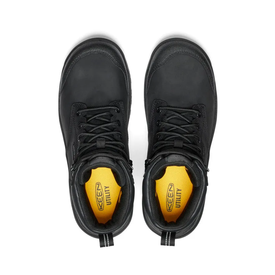 Men's Evanston 6" Waterproof Boot (Carbon Toe)  |  Black/Black KEEN