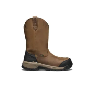 Men's Evanston Pull-On Waterproof Boot (Carbon Toe)  |  Bison/Black KEEN