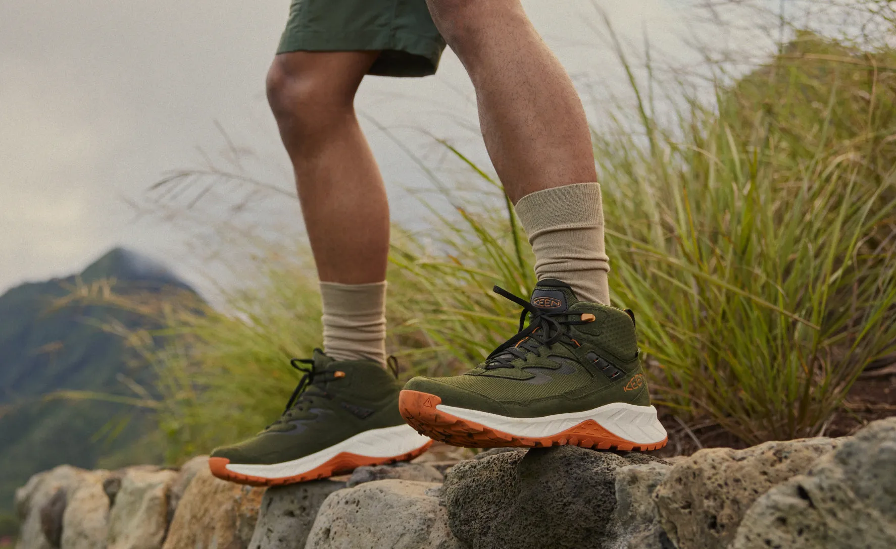 Men's Hightrail Waterproof Hiking Boot  |  Brindle/Oak Buff KEEN