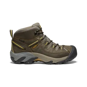 Men's Targhee II Mid Waterproof Hiking Boots  |  Black Olive/Yellow KEEN