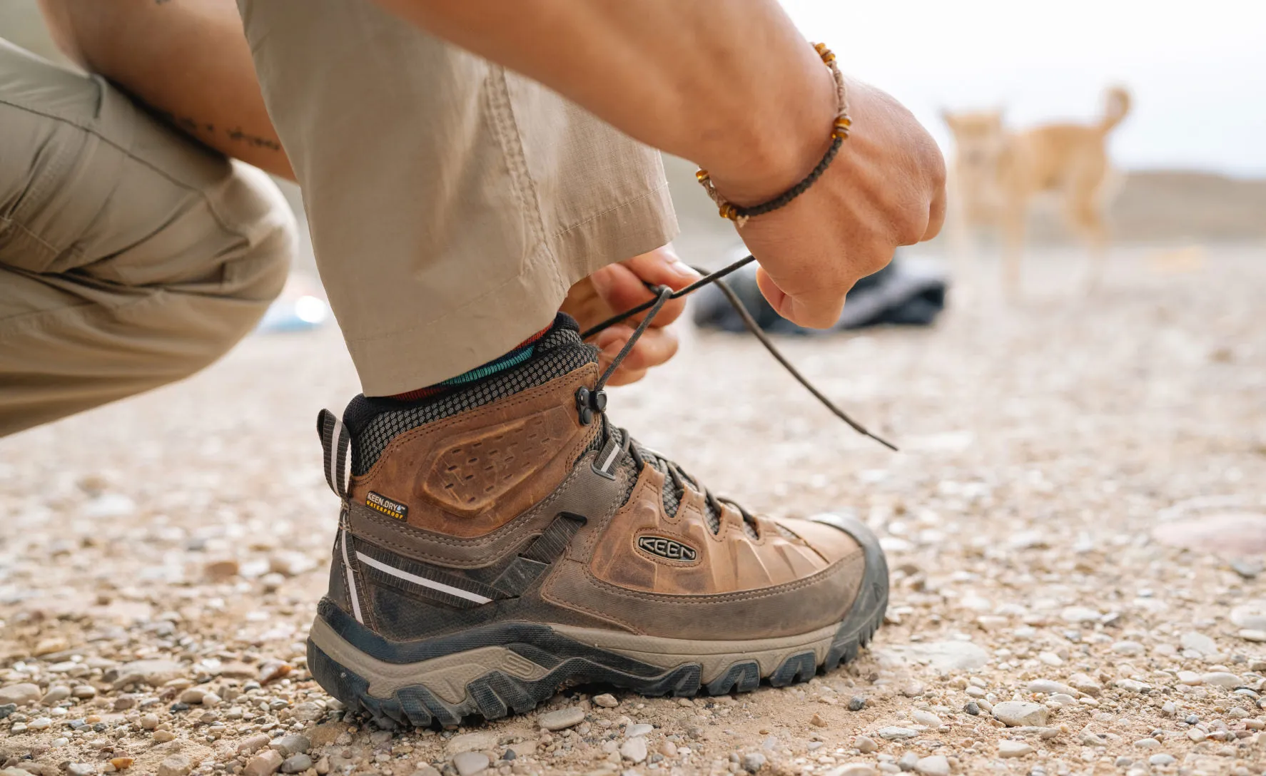 Men's Targhee III Waterproof Mid  |  Bungee Cord/Black KEEN