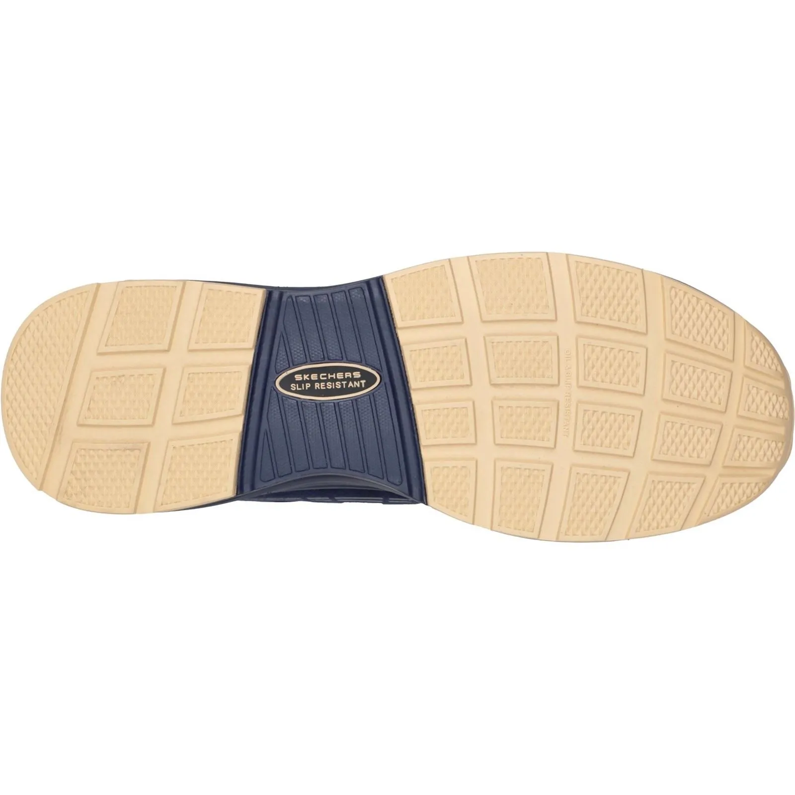 Men's Wide Fit Skechers 200127EC Malad II Safety Trainers - Navy/Tan